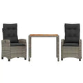 vidaXL Patio Dining Set with Cushions Poly Rattan