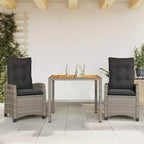 vidaXL Set da pranzo da esterni con cuscini in polyrattan