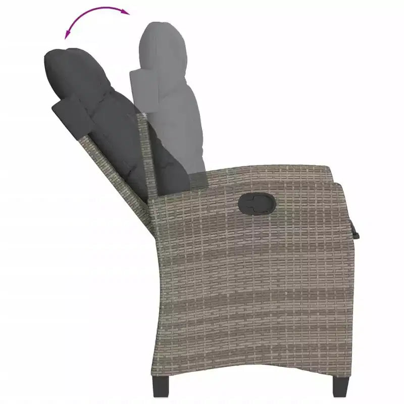 vidaXL Set da pranzo da esterni con cuscini in polyrattan