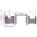 vidaXL Set da pranzo da esterni con cuscini in polyrattan