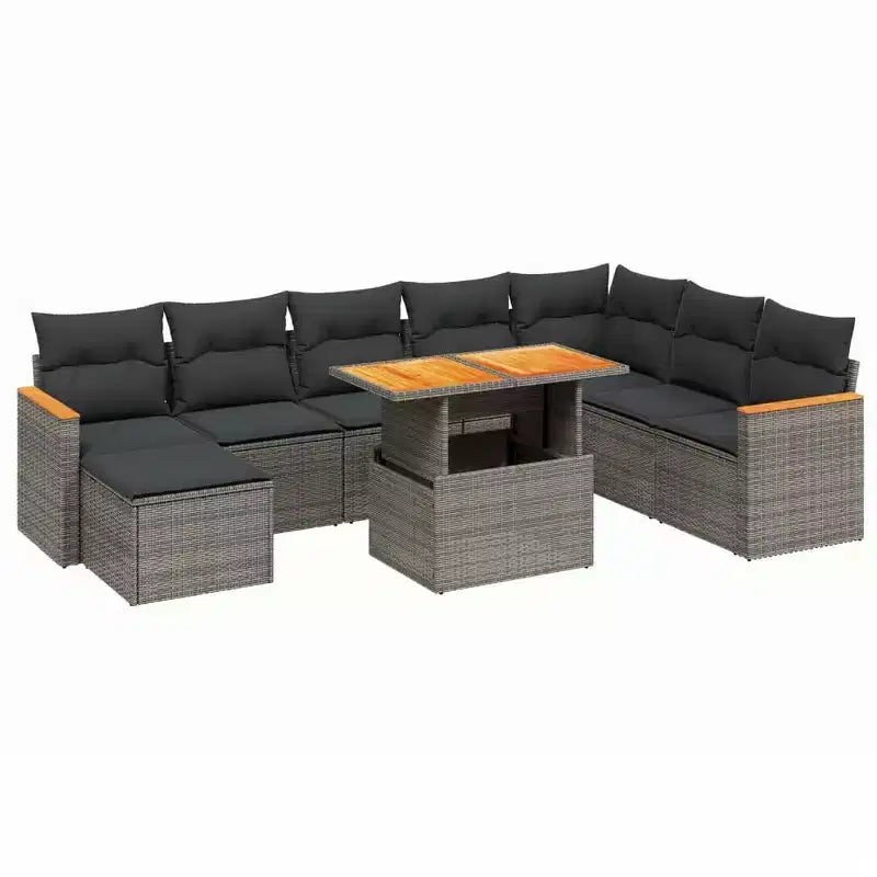 vidaXL Ensemble de canapés de jardin en résine tressée Grand ensemble de canapés de jardin modulables