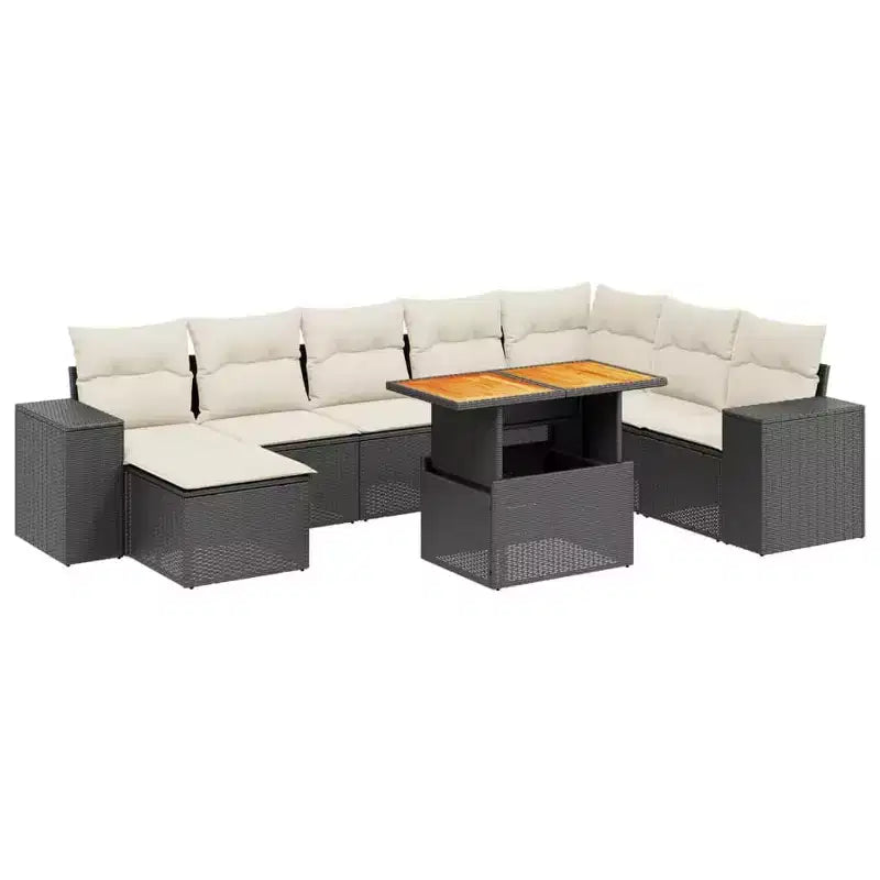 Set Divano da Esterno vidaXL con Cuscini e Vano Portaoggetti