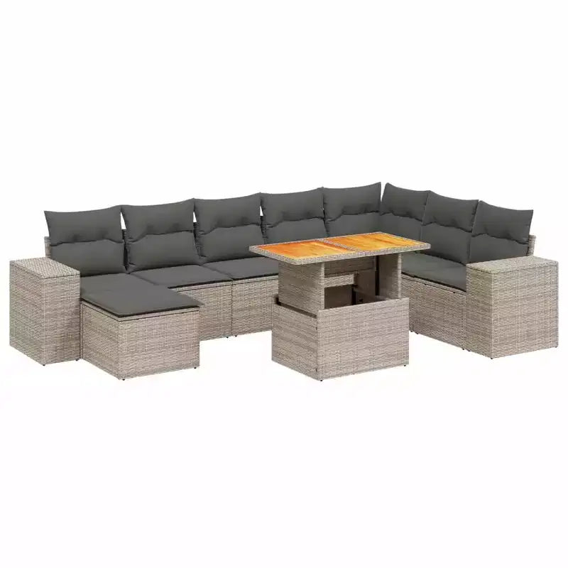 Set Divano da Esterno vidaXL con Cuscini e Vano Portaoggetti