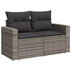 vidaXL Ensemble de canapé d'extérieur modulaire avec rangement, coussins de différentes couleurs