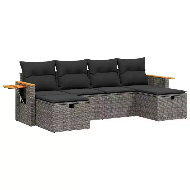 vidaXL Set di divani da giardino Set in polyrattan componibile