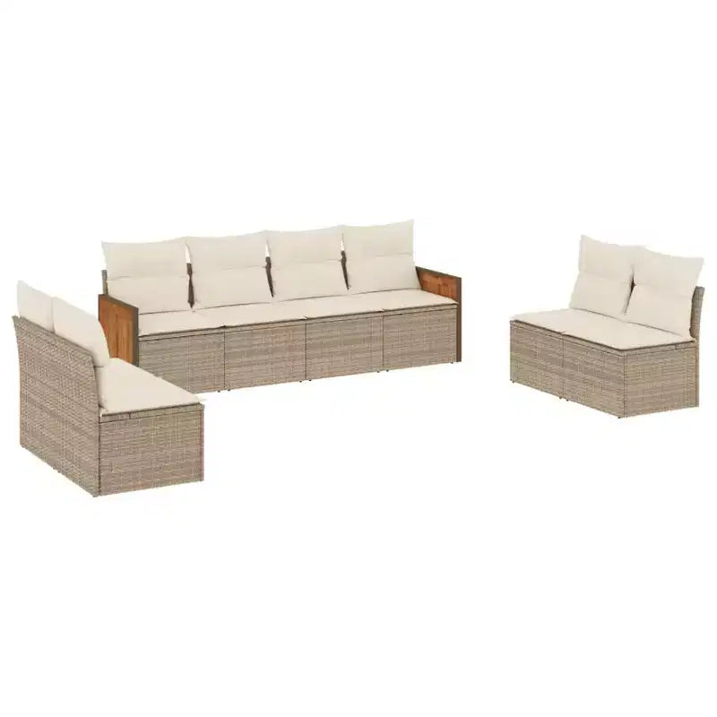 vidaXL Garden Sofa Set PE rattan, powder-coated steel Large