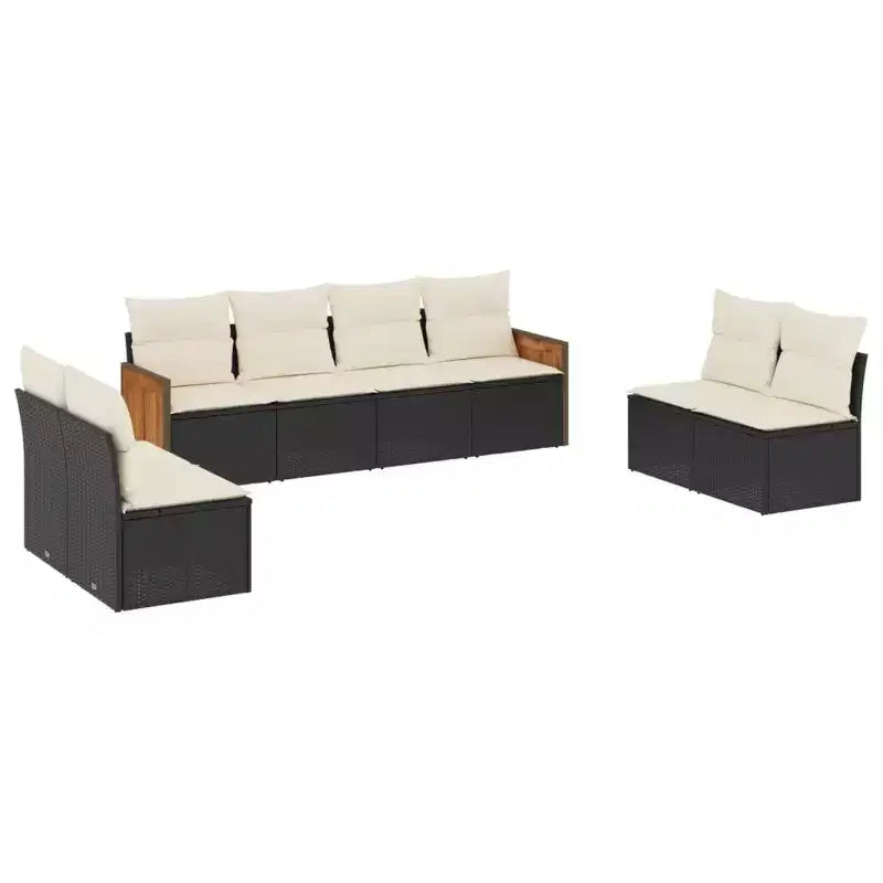 vidaXL Set Divani da Giardino Rattan PE, Acciaio Verniciato a Polvere Grande
