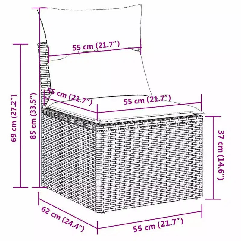 vidaXL Set Divano Modulare da Esterno a 5 Posti con Cuscini - Polyrattan, Vari Colori
