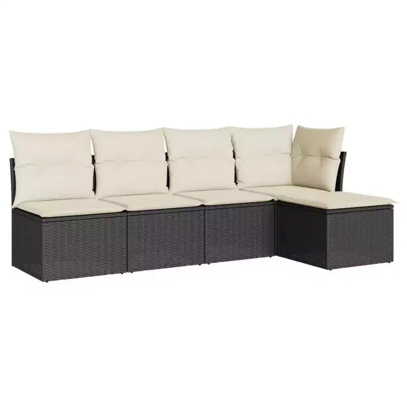 vidaXL Set Divano Modulare da Esterno a 5 Posti con Cuscini - Polyrattan, Vari Colori