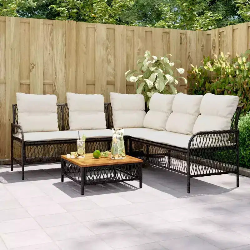vidaXL Set Divani da Giardino con Cuscini Arredo Esterno 2 Pezzi in Polirattan