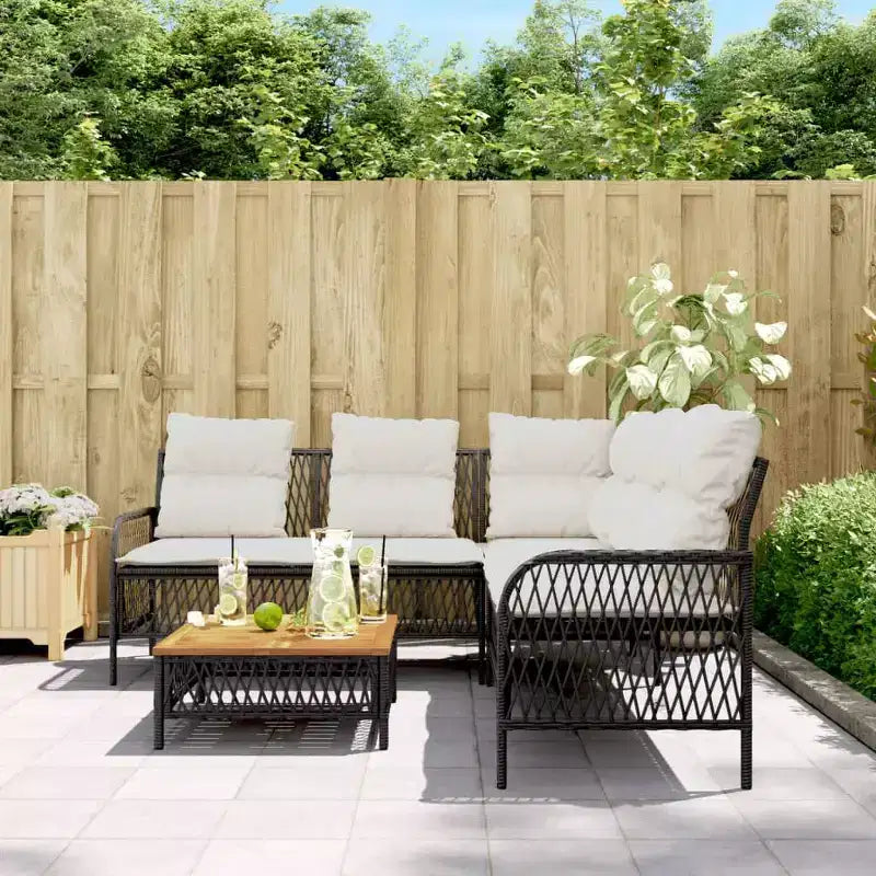 vidaXL Set Divani da Giardino con Cuscini Arredo Esterno 2 Pezzi in Polirattan
