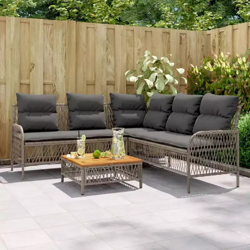 vidaXL Set Divani da Giardino con Cuscini Arredo Esterno 2 Pezzi in Polirattan