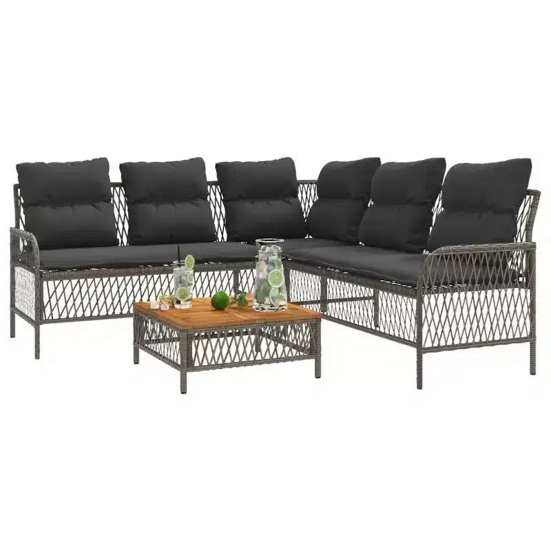 vidaXL Set Divani da Giardino con Cuscini Arredo Esterno 2 Pezzi in Polirattan