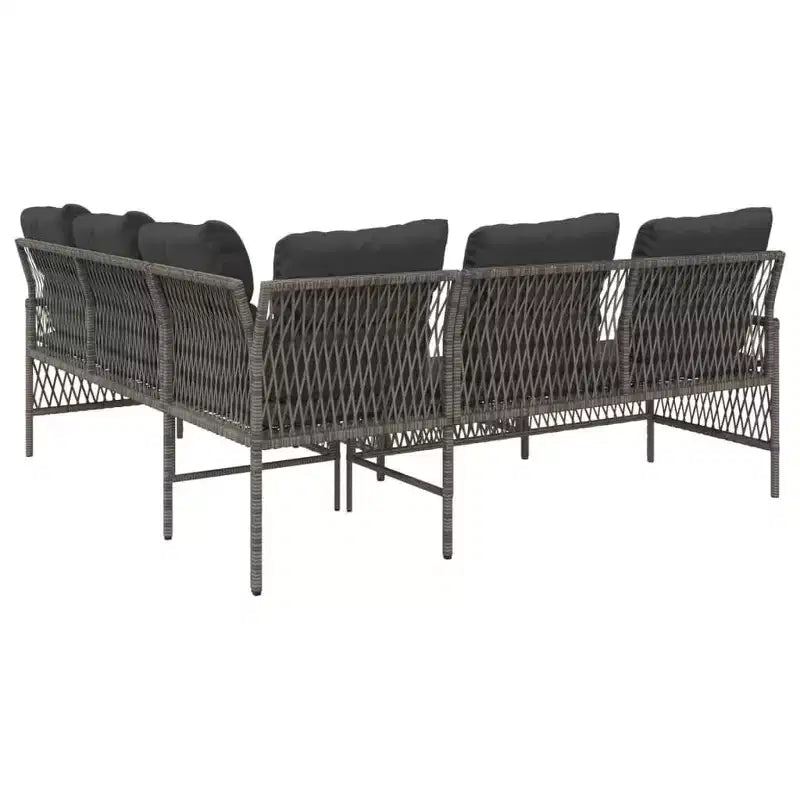 vidaXL Set Divani da Giardino con Cuscini Arredo Esterno 2 Pezzi in Polirattan