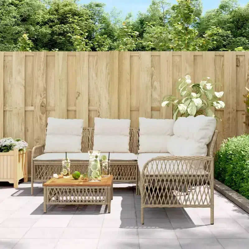 vidaXL Set Divani da Giardino con Cuscini Arredo Esterno 2 Pezzi in Polirattan