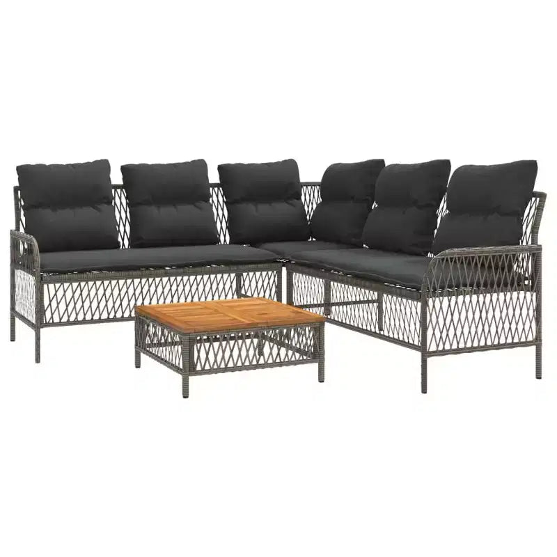 vidaXL Set Divani da Giardino con Cuscini Arredo Esterno 2 Pezzi in Polirattan