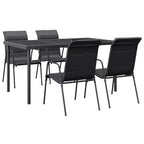 vidaXL Patio Dining Set Outdoor Table and Chair Steel and Textilene