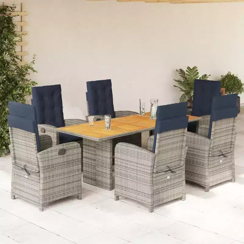 vidaXL Salon de jardin avec coussins en résine tressée