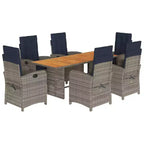 vidaXL Poly Rattan Outdoor Dining Set with Cushions