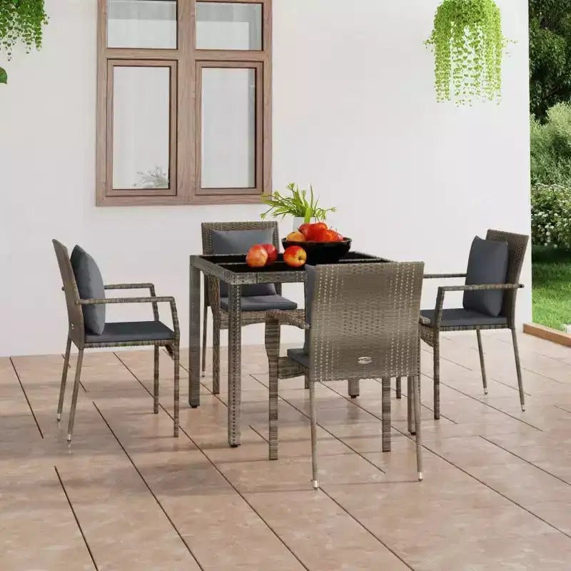 vidaXL Set sedie da giardino per esterni con cuscini - Poly Rattan - Diversi colori