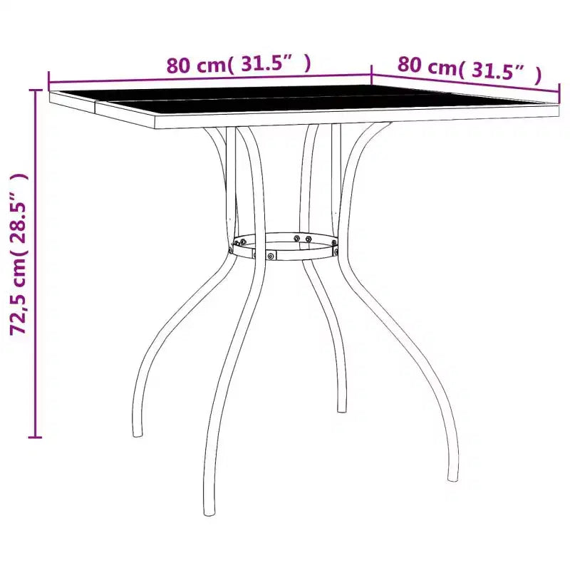 vidaXL Set da pranzo moderno da patio in acciaio color antracite