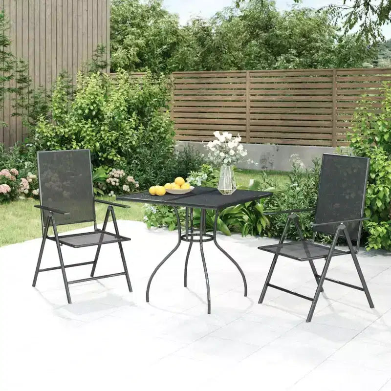 vidaXL Set da pranzo moderno da patio in acciaio color antracite