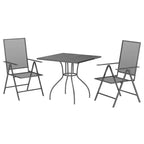 vidaXL Set da pranzo moderno da patio in acciaio color antracite