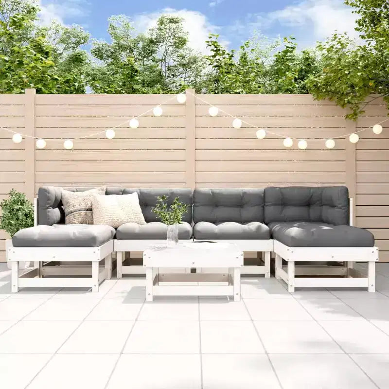 vidaXL Set Lounge da Esterno con Cuscini - Legno Massello Rustico