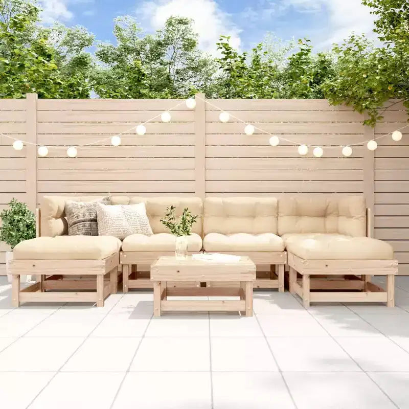 vidaXL Set Lounge da Esterno con Cuscini - Legno Massello Rustico