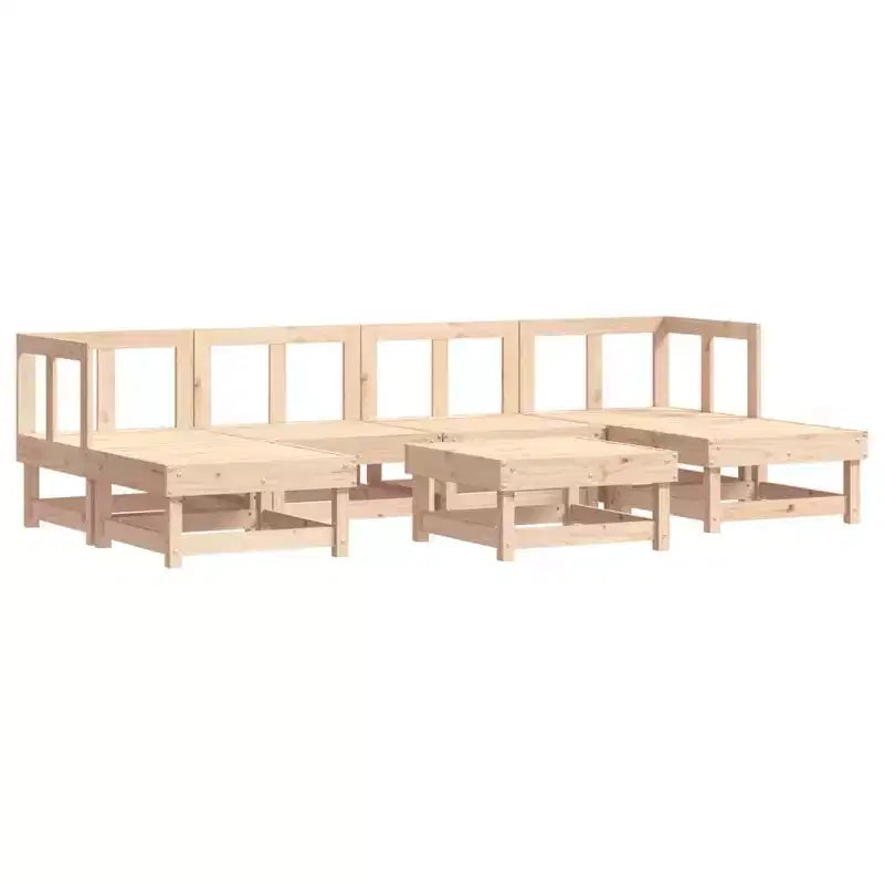 vidaXL Set Lounge da Esterno con Cuscini - Legno Massello Rustico