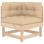 vidaXL Set Lounge da Esterno con Cuscini - Legno Massello Rustico
