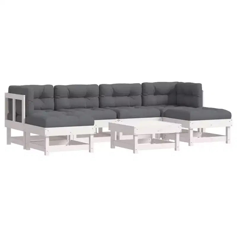 vidaXL Set Lounge da Esterno con Cuscini - Legno Massello Rustico