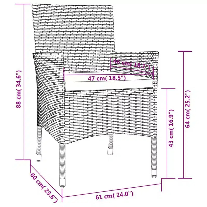 vidaXL Set da pranzo da esterni 8 pz