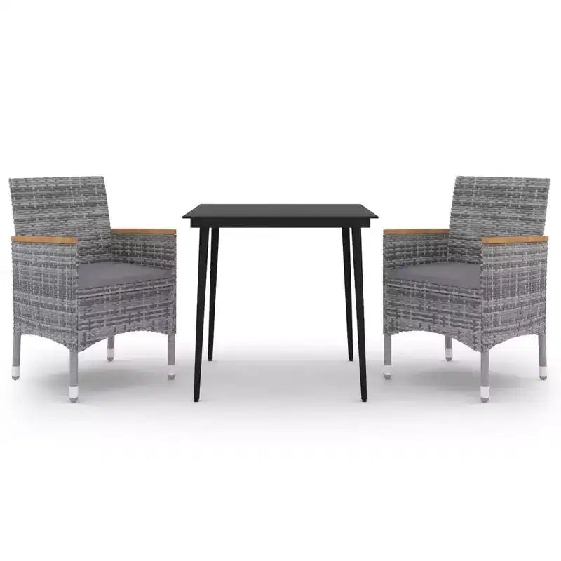 vidaXL Table à dîner de jardin en résine tressée Medium Durable