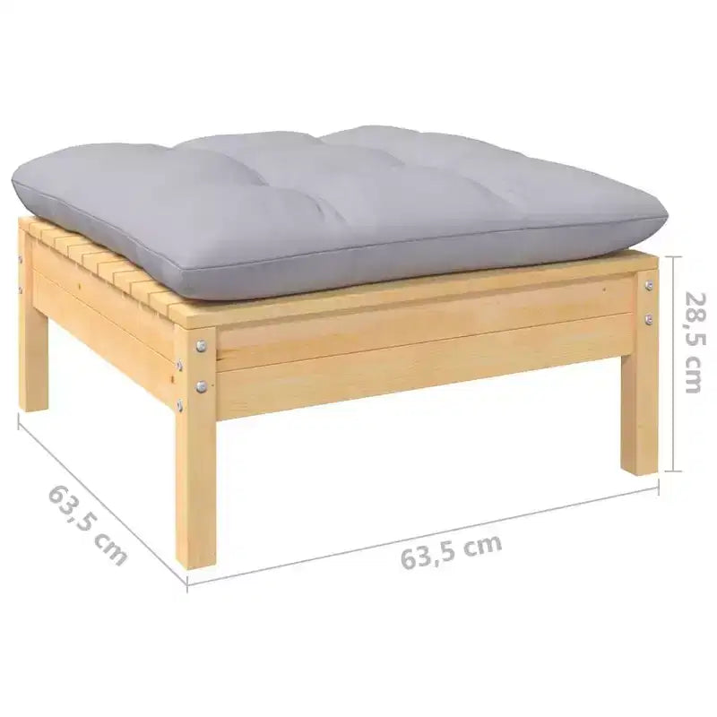 vidaXL Salon de jardin avec coussins en pin massif