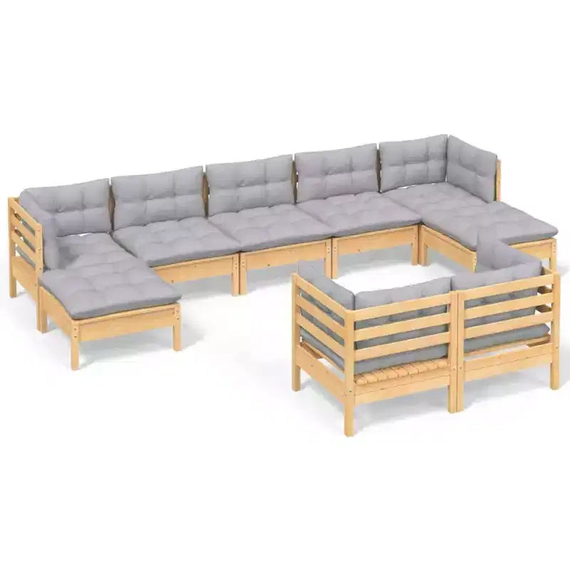 vidaXL Set Lounge da Giardino con Cuscini in Legno Massello di Pino