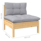 vidaXL Salon de jardin en pin massif avec coussins, multicolore