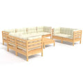 vidaXL Salon de jardin en pin massif avec coussins, multicolore
