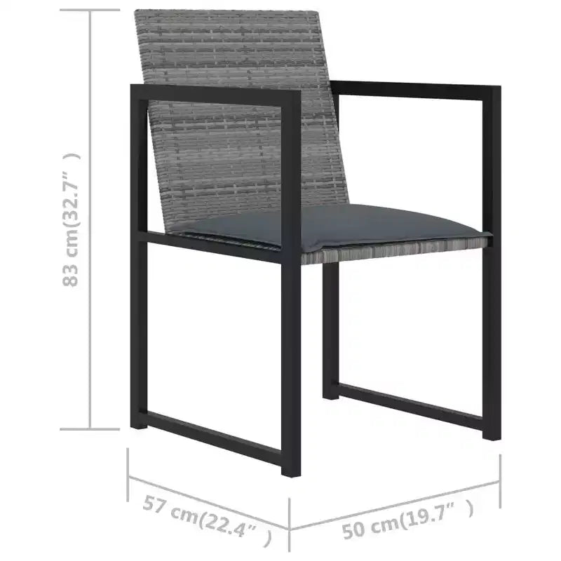 Set da pranzo da patio vidaXL, tavolo e sedie da esterno, set di mobili in polyrattan