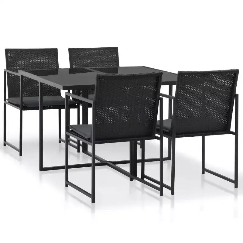 Set da pranzo da patio vidaXL, tavolo e sedie da esterno, set di mobili in polyrattan