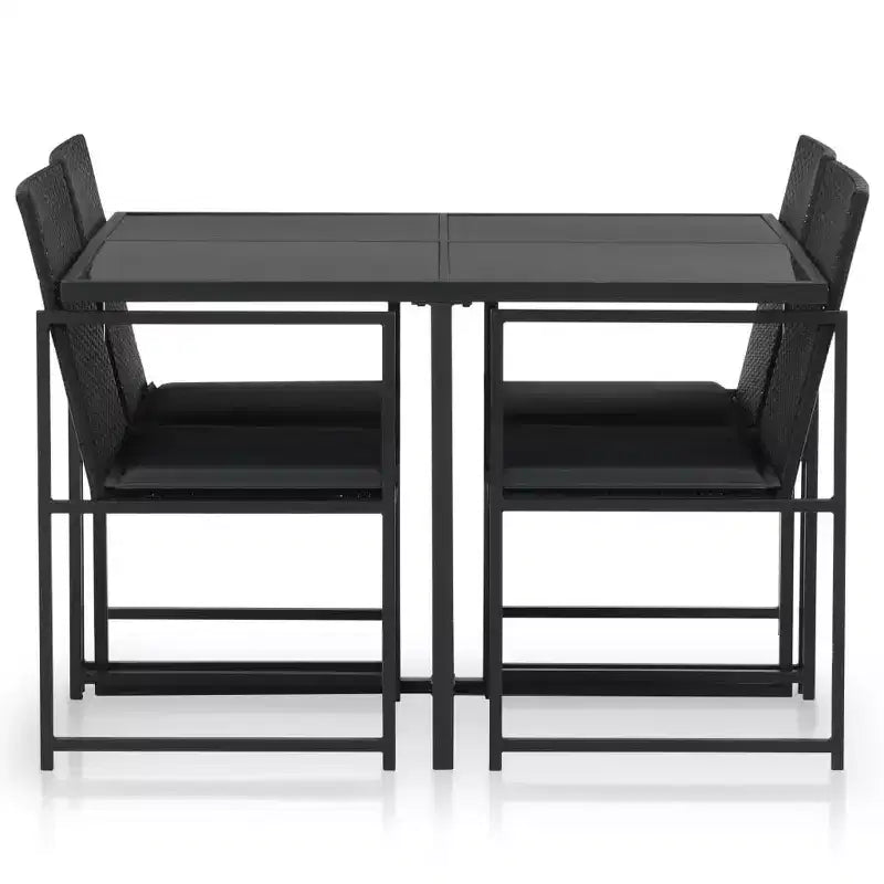 Set da pranzo da patio vidaXL, tavolo e sedie da esterno, set di mobili in polyrattan