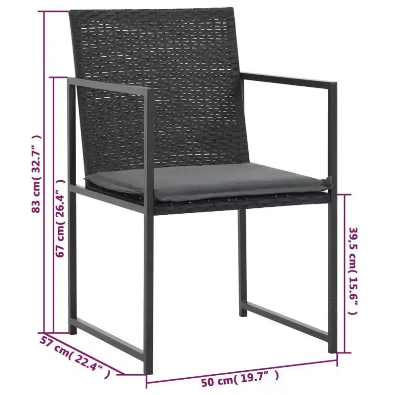 Set da pranzo da patio vidaXL, tavolo e sedie da esterno, set di mobili in polyrattan