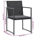 Set da pranzo da patio vidaXL, tavolo e sedie da esterno, set di mobili in polyrattan