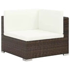 vidaXL Salon de jardin canapé d'extérieur avec table basse résine tressée