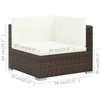 vidaXL Salon de jardin canapé d'extérieur avec table basse résine tressée