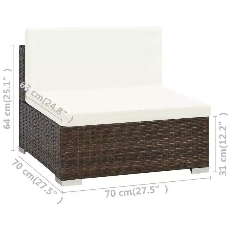 vidaXL Salon de jardin canapé d'extérieur avec table basse résine tressée