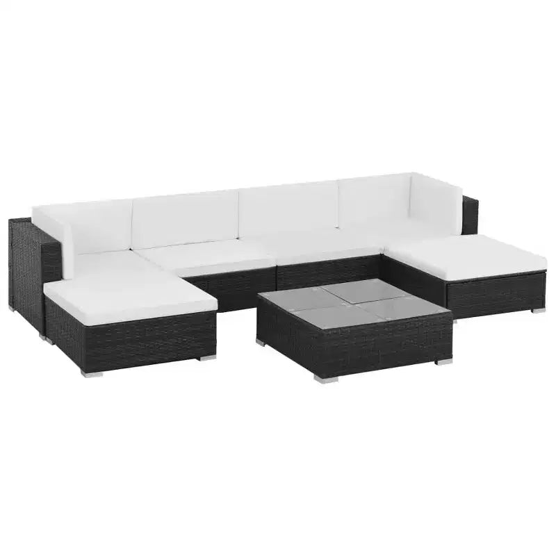vidaXL Salotto da Giardino Set Divano con Tavolino in Polyrattan