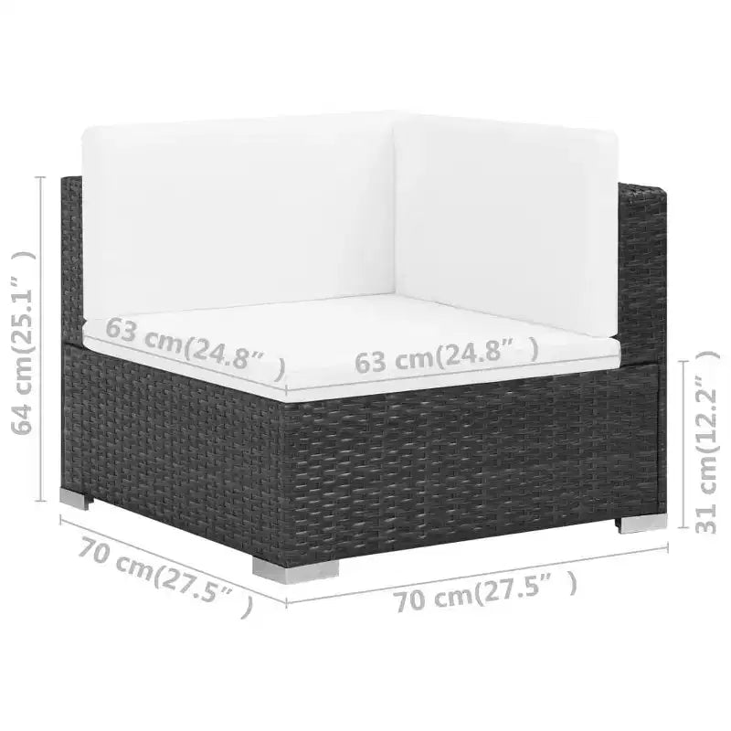 vidaXL Salon de jardin canapé d'extérieur avec table basse résine tressée
