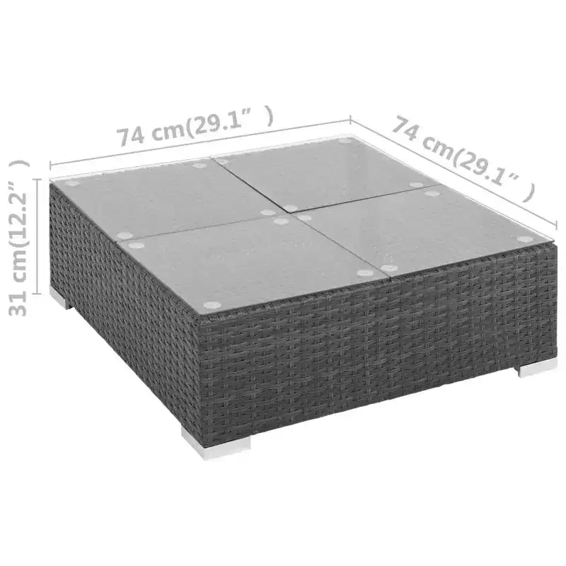vidaXL Salon de jardin canapé d'extérieur avec table basse résine tressée