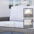 HOMLUX Ensemble de conversation d'extérieur 2 pièces en osier résistant aux intempéries pour patio, terrasse, balcon, jardin
